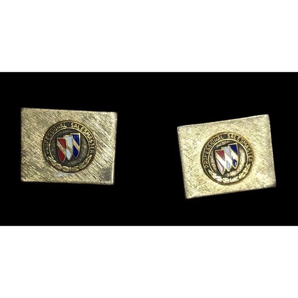 Vintage Buick Professional Salesman Gold Tone Cuff Links - Picture 1 of 6